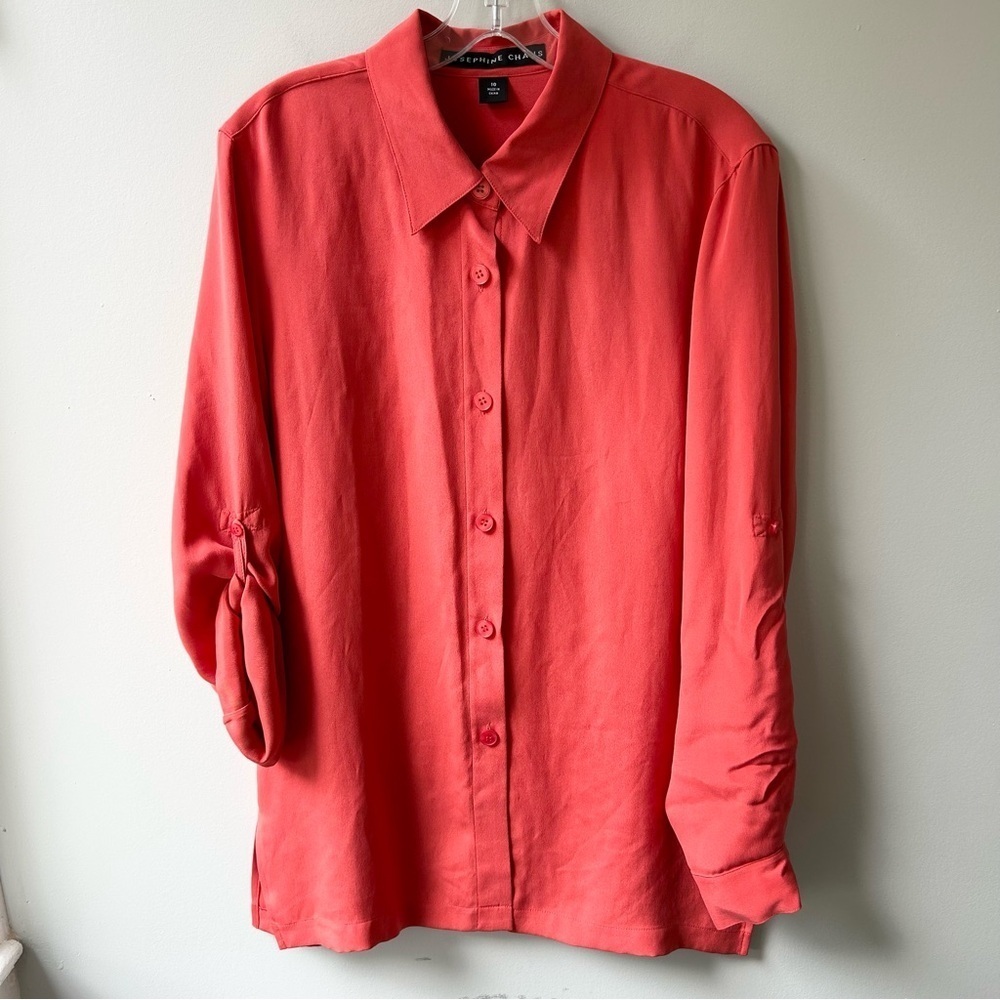 Josephine Chaus 100% silk women’s long sleeved button down blouse